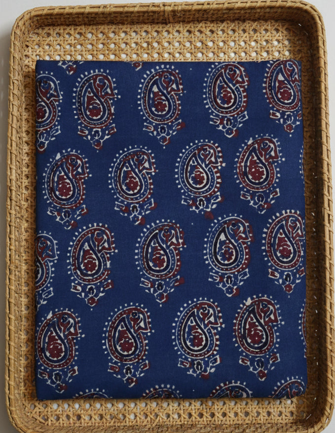 BLUE - AJRAKH COTTON RUNNING FABRIC