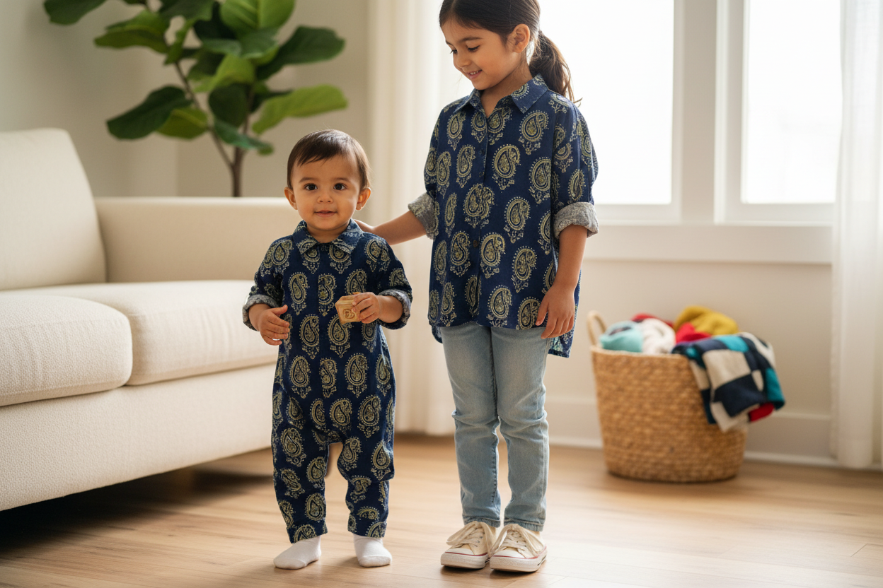 BLUISH GREEN - AJRAKH COTTON RUNNING FABRIC