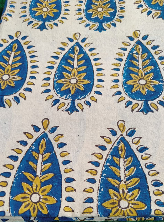IVORY - AJRAKH COTTON  RUNNING FABRIC