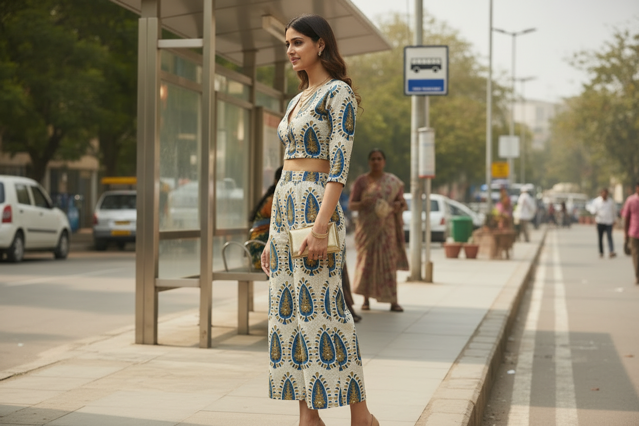 IVORY - AJRAKH COTTON  RUNNING FABRIC