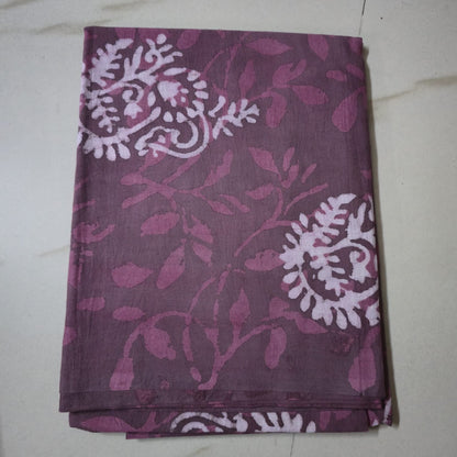 PALE GRAPE HANDBLOCKED COTTON PRECUT 2.5M FABRIC