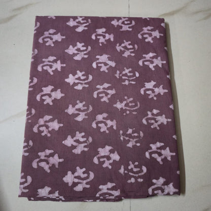 PALE GRAPE HANDBLOCKED COTTON PRECUT 2.5M FABRIC