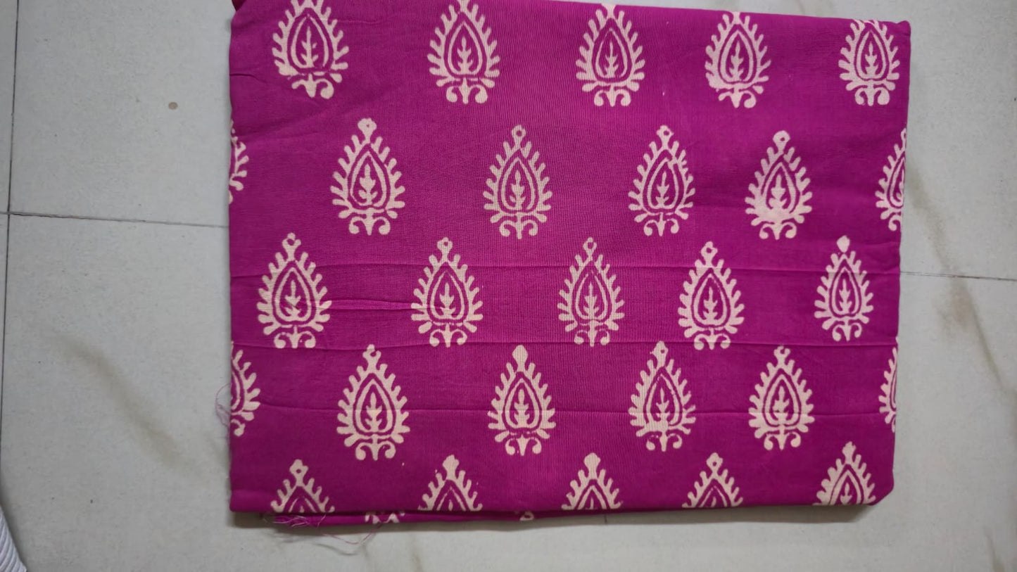 VAADAAMALLI HANDBLOCKED COTTON PRECUT 2.5M FABRIC