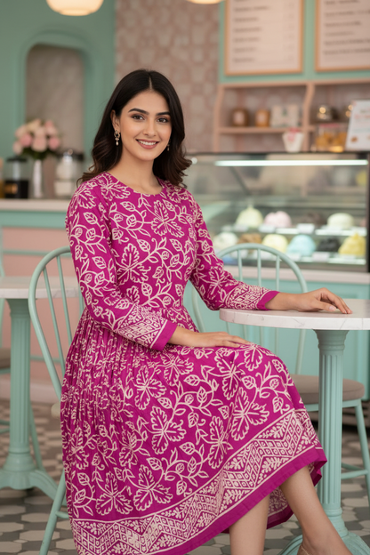 VAADAAMALLI HANDBLOCKED COTTON PRECUT 2.5M FABRIC