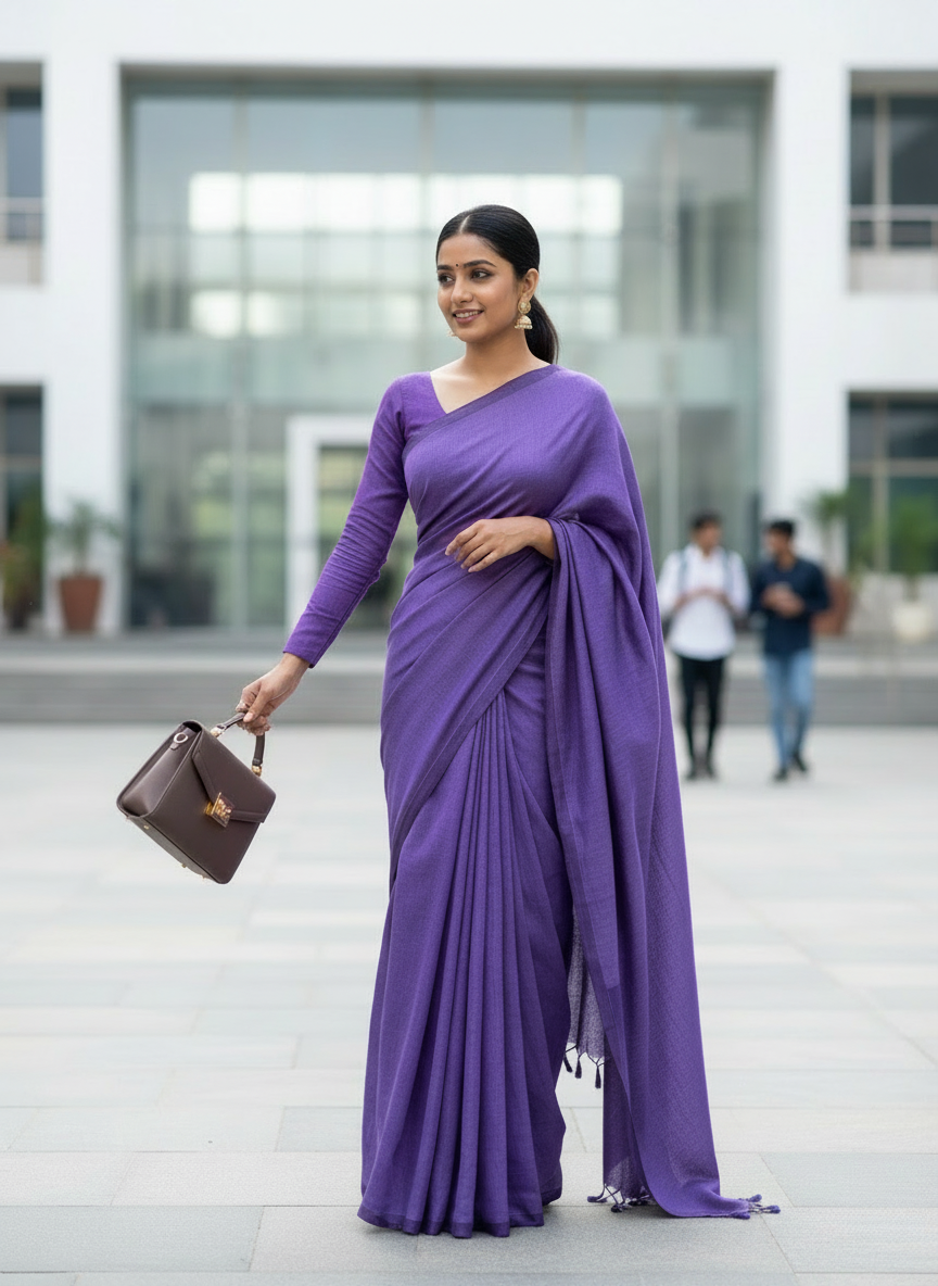 VIOLET KHADHI SAREE