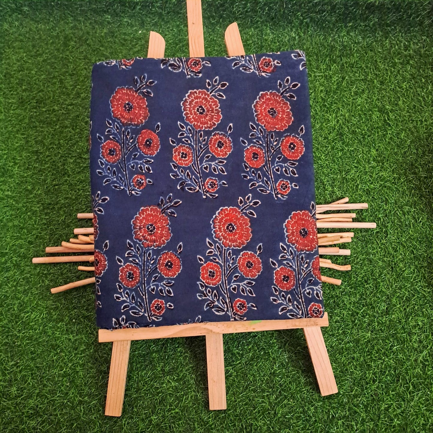 BLUE - AJRAKH COTTON  RUNNING FABRIC