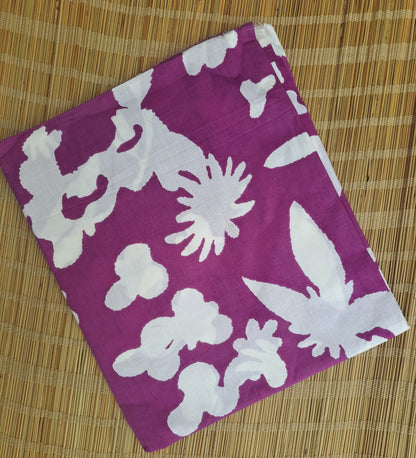 VIOLET HANDBLOCKED COTTON PRECUT 2.5 FABRIC