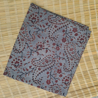 GREY HANDBLOCKED COTTON PRECUT 2.5 FABRIC
