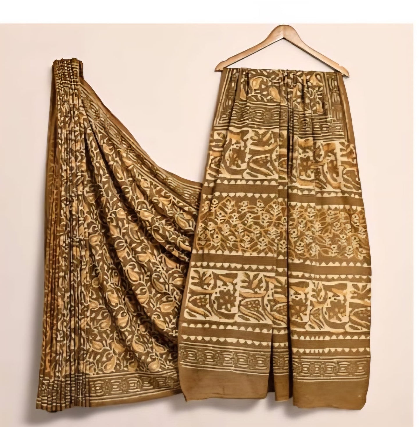 MEHENDHI HANDBLOCK  MUL MUL SAREE