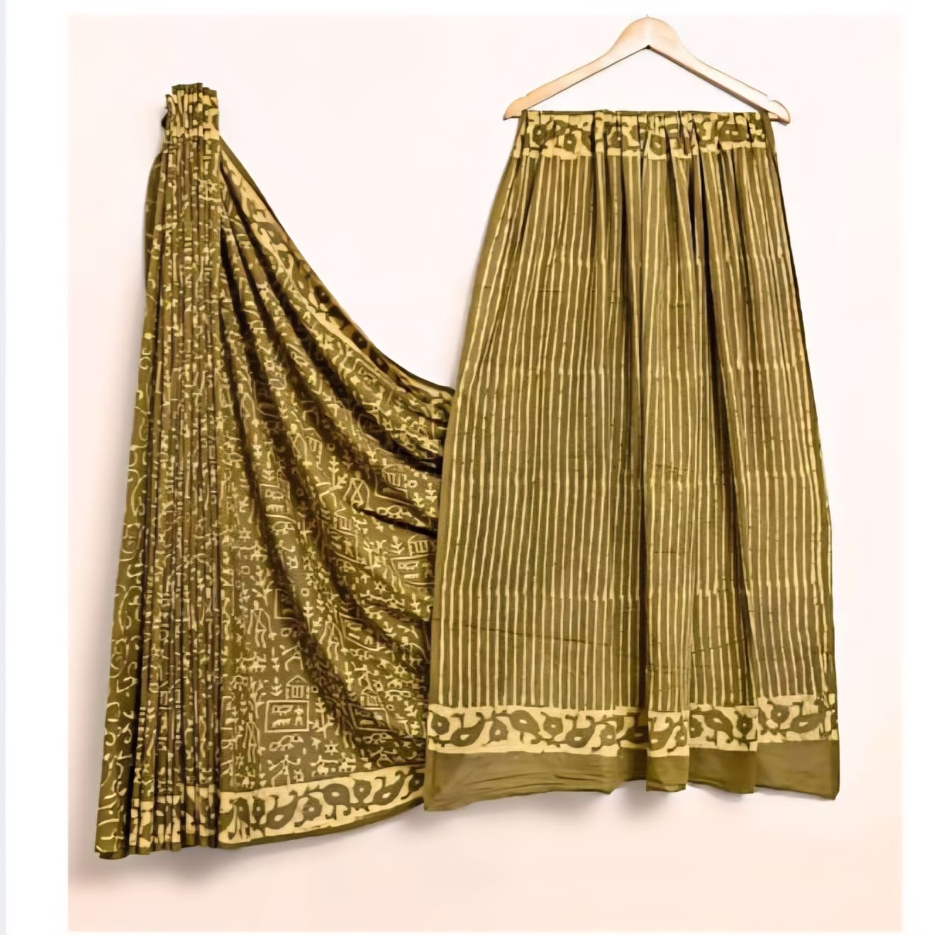 MEHENDHI HANDBLOCK  MUL MUL SAREE