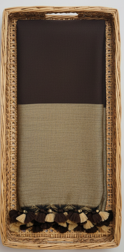 BROWN DUAL TONE KHADHI SAREE
