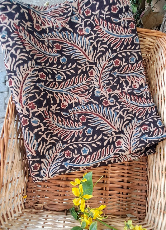 BLACK - AJRAKH COTTON RUNNING FABRIC