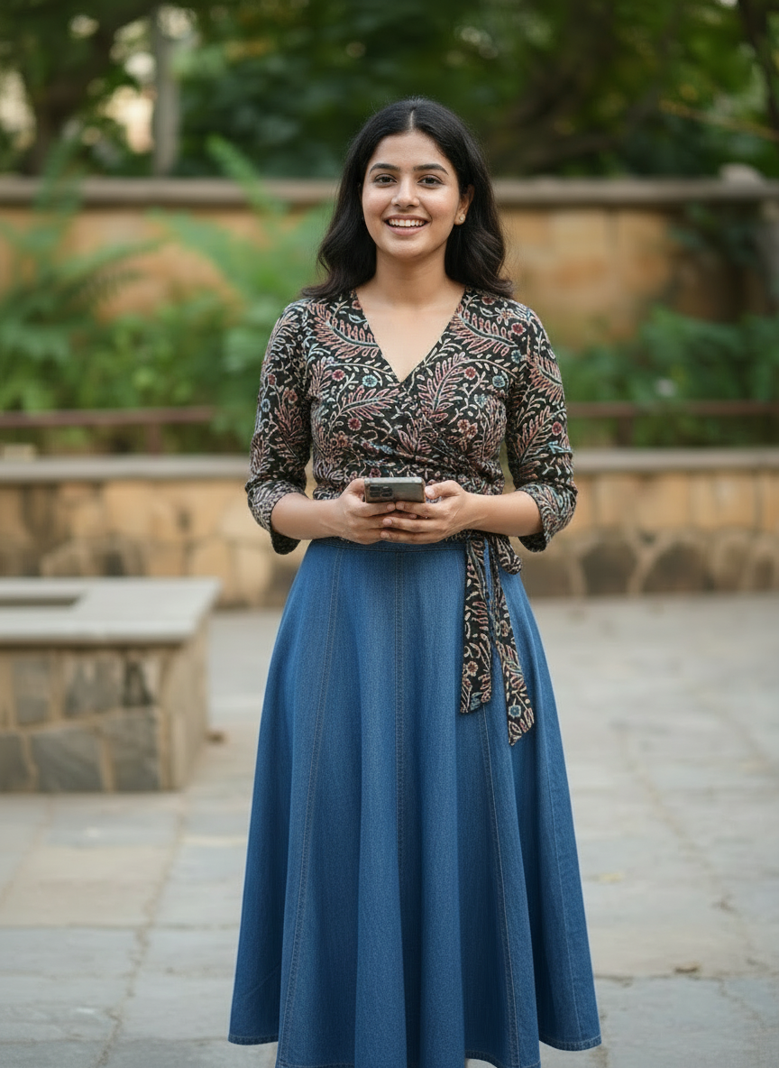 BLACK - AJRAKH COTTON RUNNING FABRIC