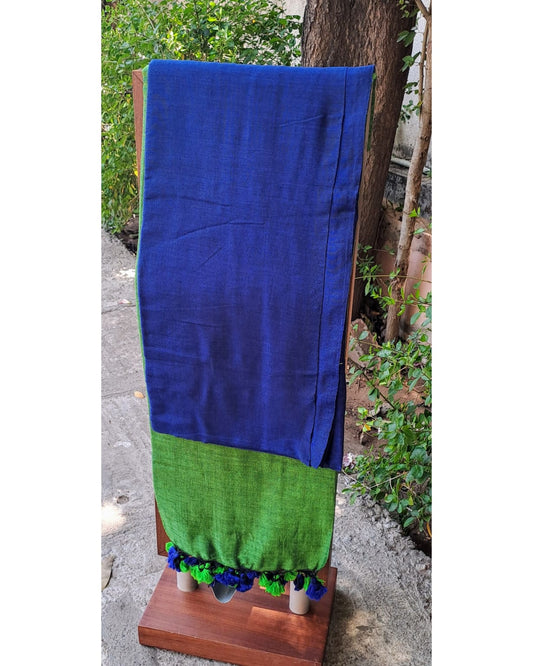 ROYAL BLUE DUAL TONE KHADHI SAREE