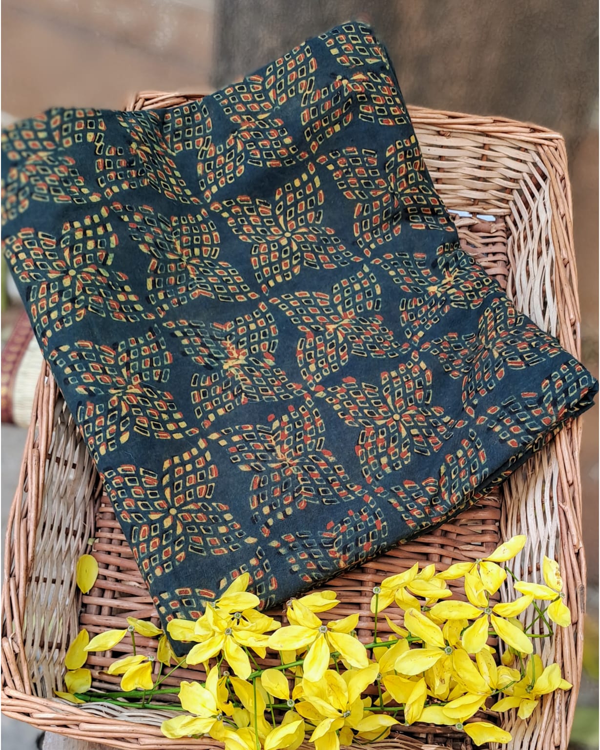 GREEN - AJRAKH COTTON RUNNING FABRIC