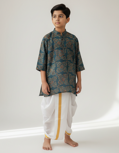 GREEN - AJRAKH COTTON RUNNING FABRIC