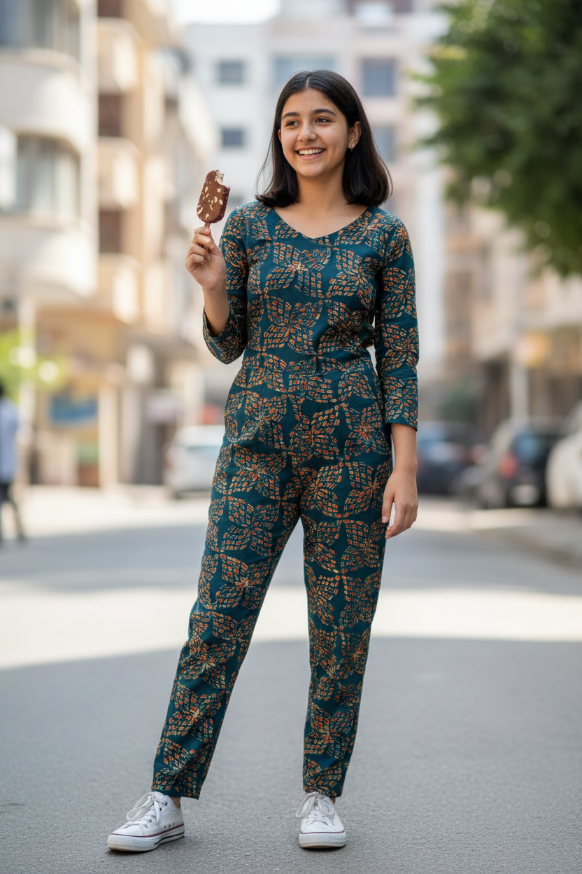 GREEN - AJRAKH COTTON RUNNING FABRIC