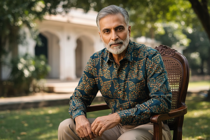 GREEN - AJRAKH COTTON RUNNING FABRIC