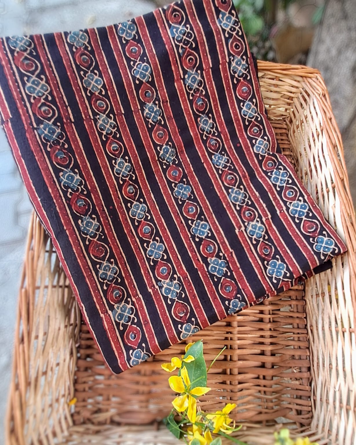BLACK - AJRAKH COTTON RUNNING FABRIC