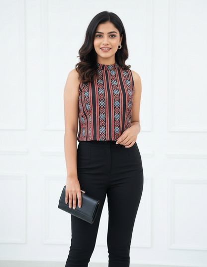 BLACK - AJRAKH COTTON RUNNING FABRIC