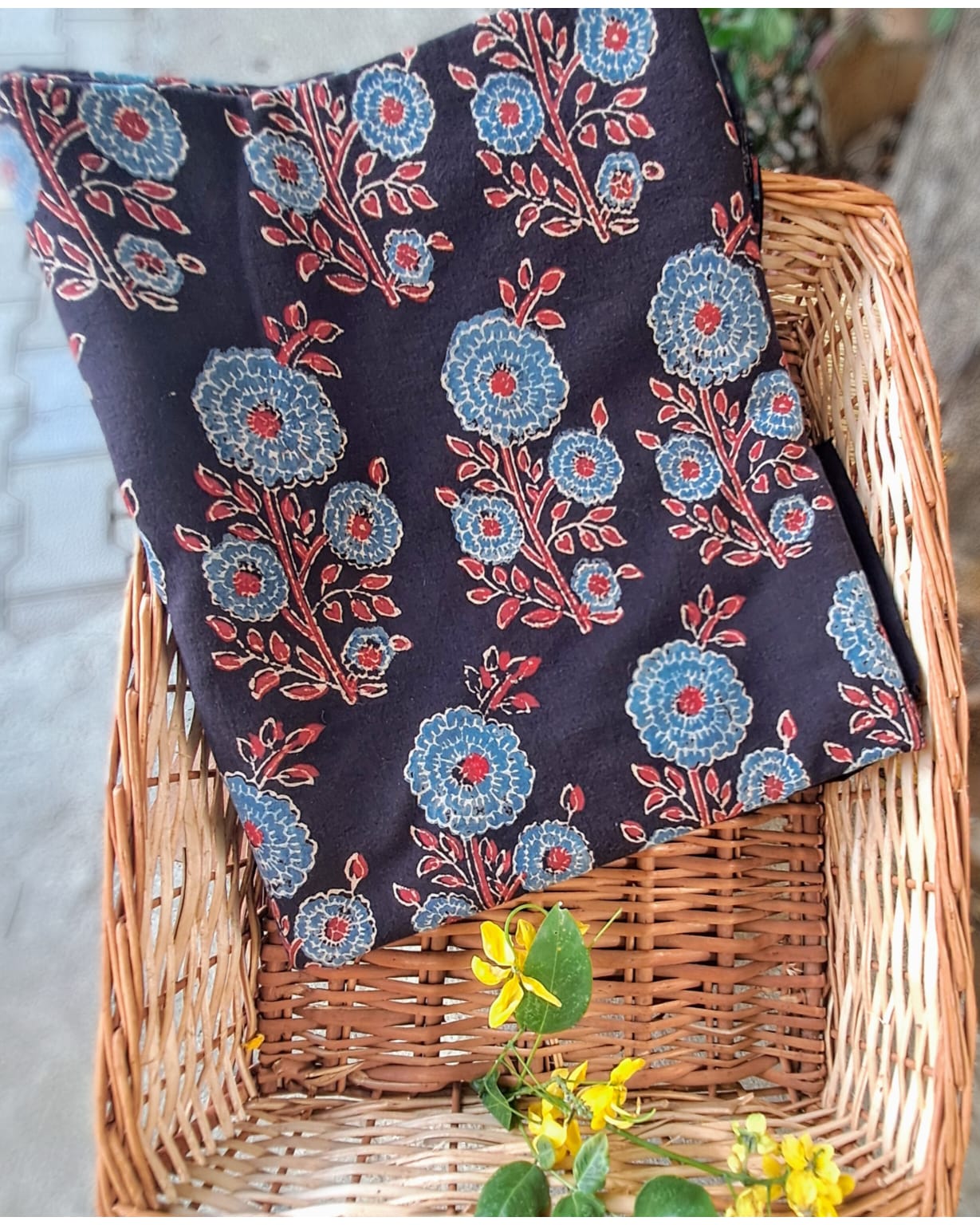 BLACK - AJRAKH COTTON RUNNING FABRIC