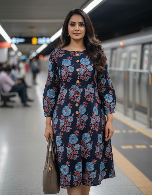 BLACK - AJRAKH COTTON RUNNING FABRIC