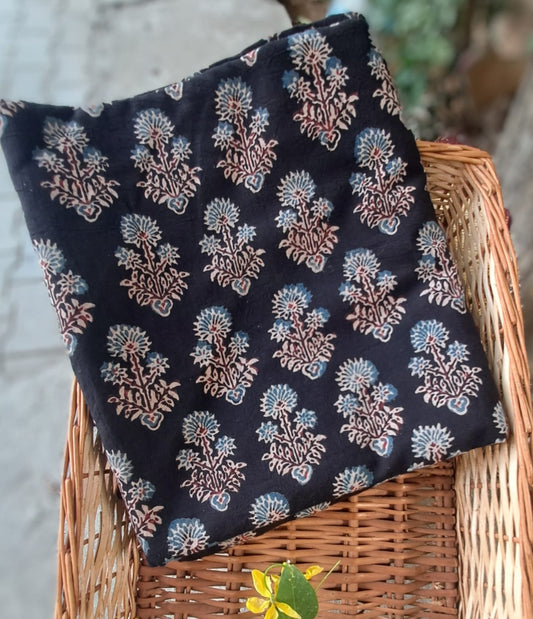 BLACK - AJRAKH COTTON RUNNING FABRIC