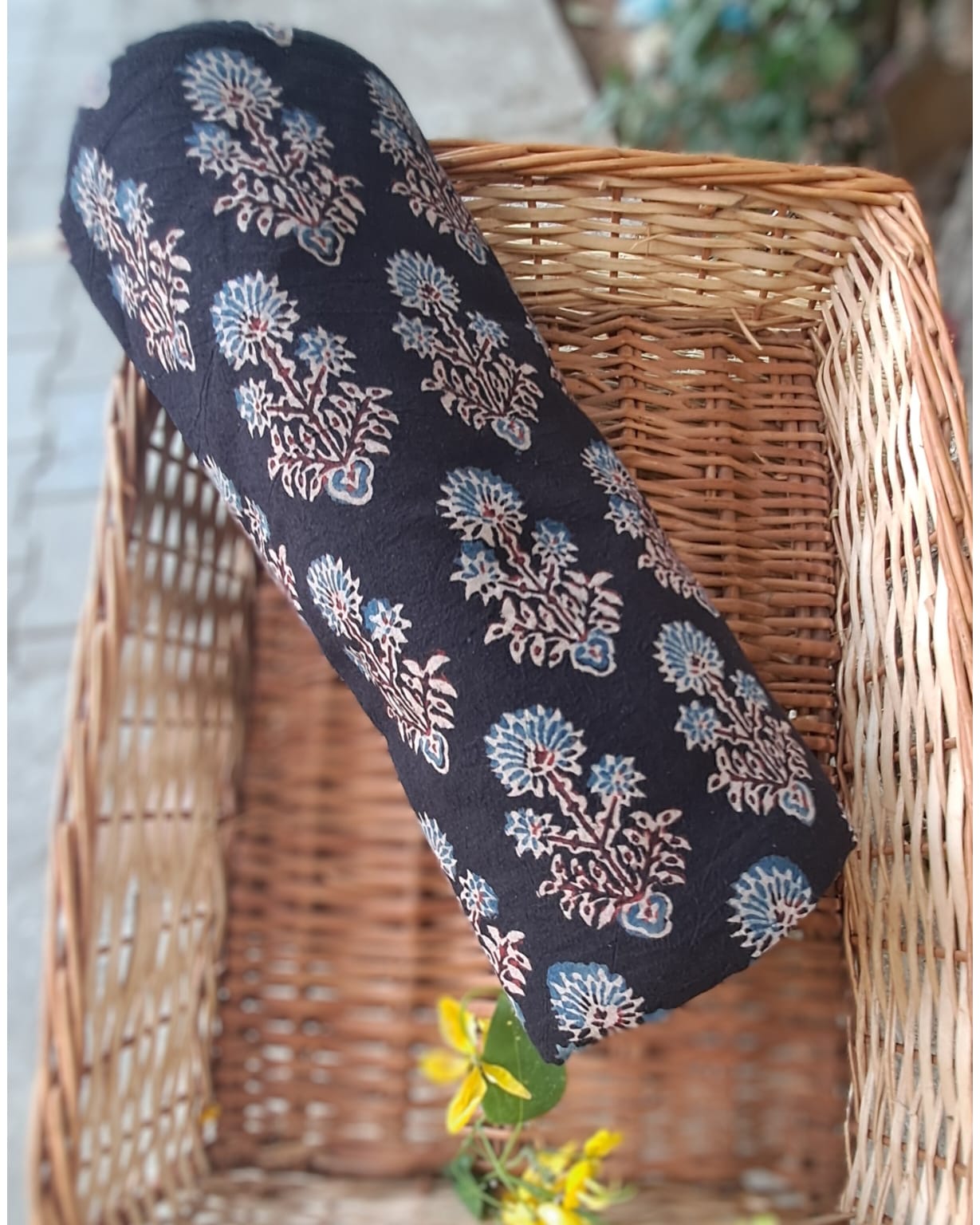 BLACK - AJRAKH COTTON RUNNING FABRIC