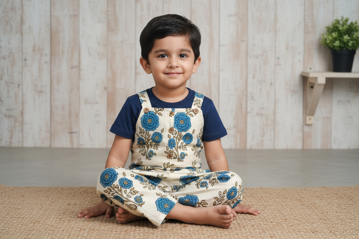 IVORY - AJRAKH COTTON  RUNNING FABRIC