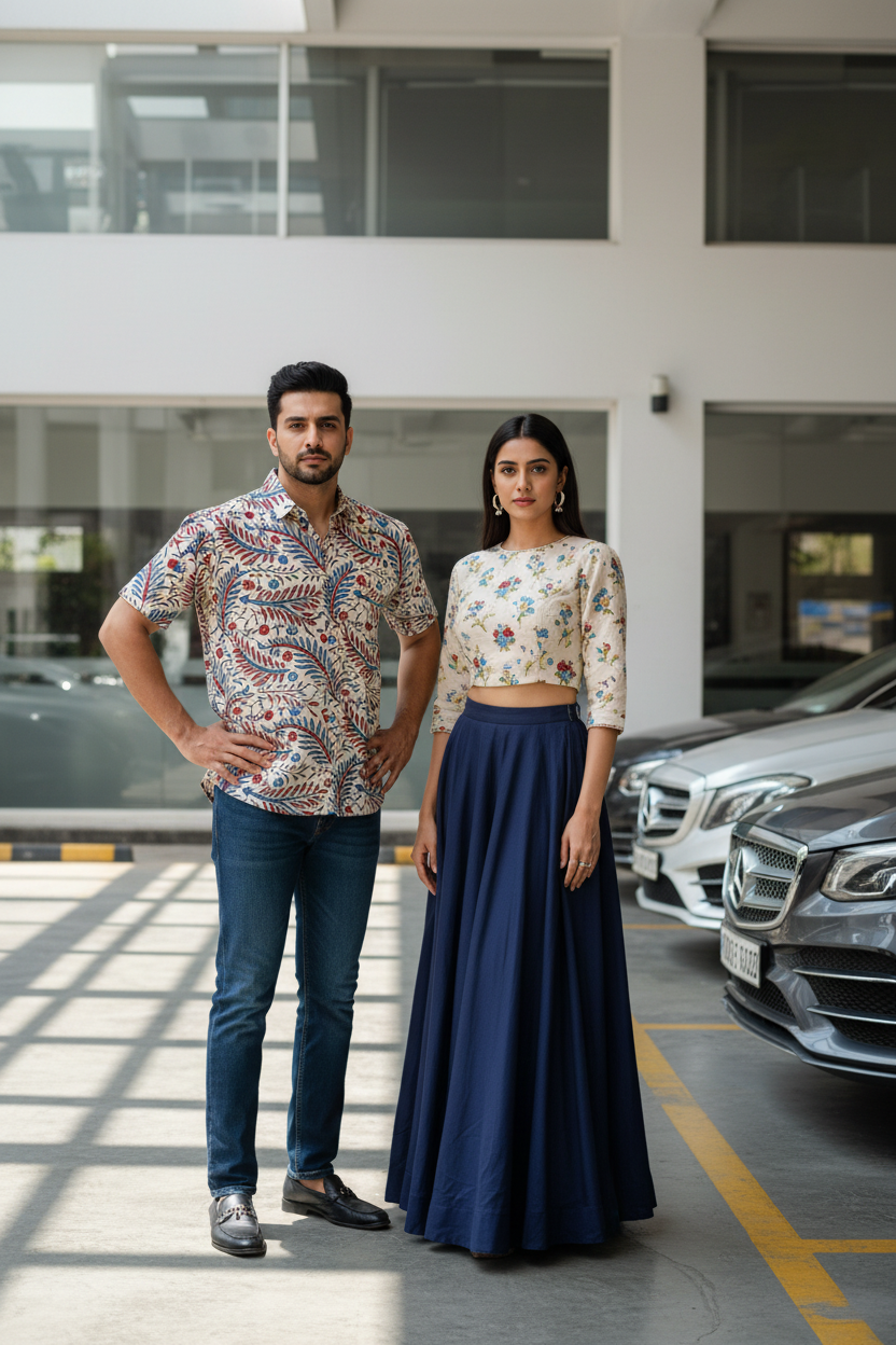 IVORY -  AJRAKH COTTON RUNNING FABRIC