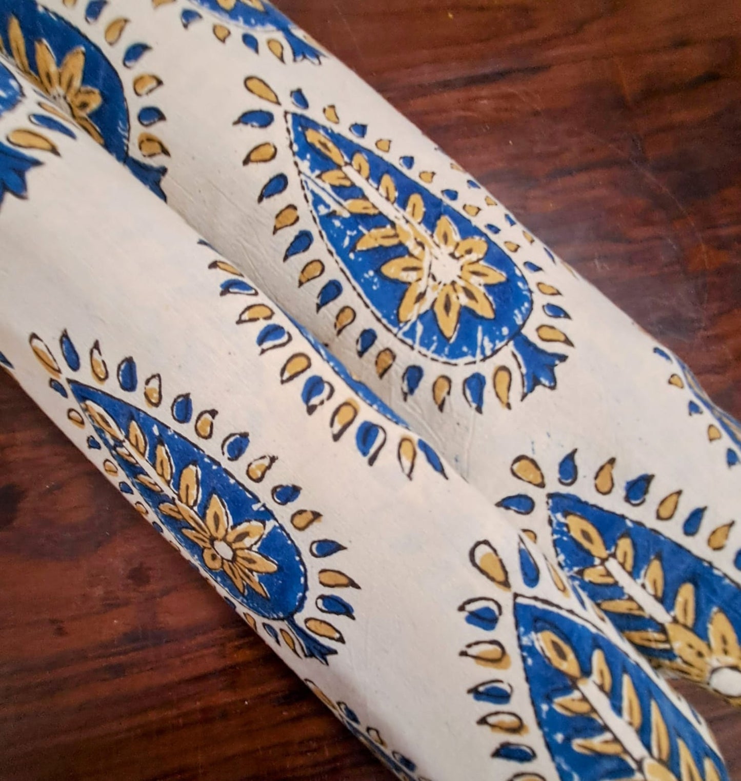 IVORY - AJRAKH COTTON  RUNNING FABRIC