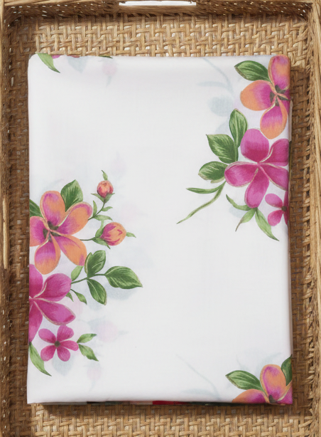 PEACH HANDBLOCKED COTTON PRECUT 2.5M FABRIC